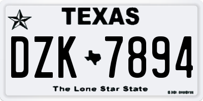 TX license plate DZK7894