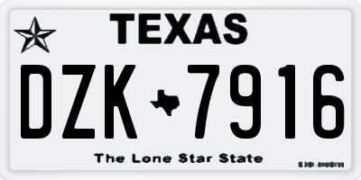 TX license plate DZK7916