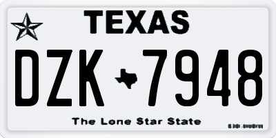 TX license plate DZK7948