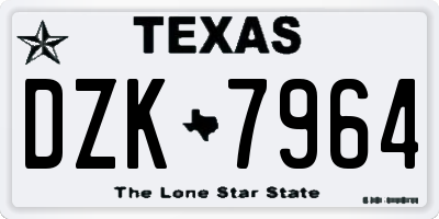 TX license plate DZK7964