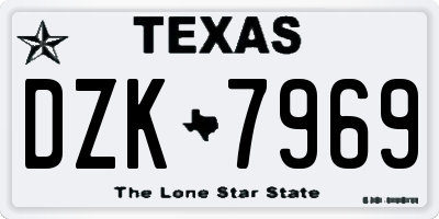 TX license plate DZK7969