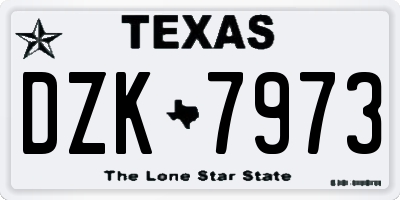 TX license plate DZK7973