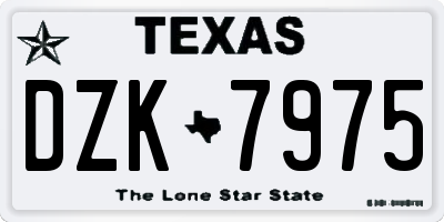 TX license plate DZK7975
