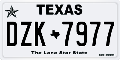 TX license plate DZK7977