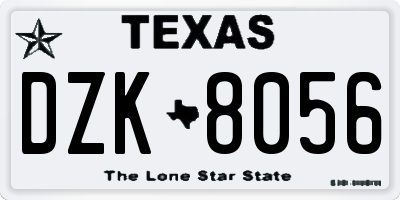 TX license plate DZK8056