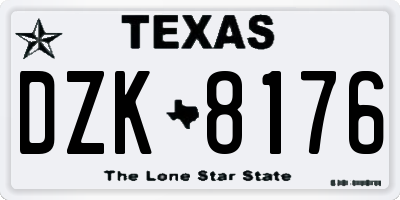TX license plate DZK8176