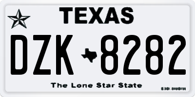 TX license plate DZK8282