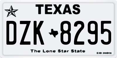 TX license plate DZK8295