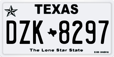 TX license plate DZK8297