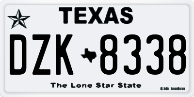 TX license plate DZK8338