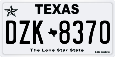 TX license plate DZK8370