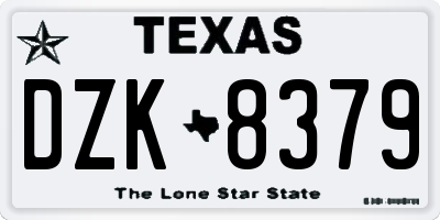 TX license plate DZK8379