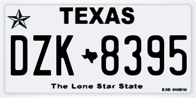 TX license plate DZK8395