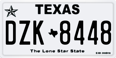 TX license plate DZK8448