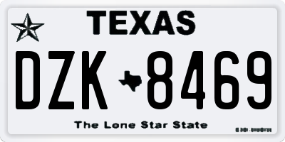 TX license plate DZK8469