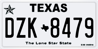 TX license plate DZK8479