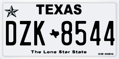 TX license plate DZK8544