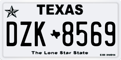 TX license plate DZK8569