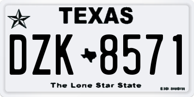 TX license plate DZK8571