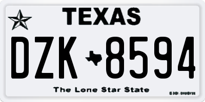 TX license plate DZK8594