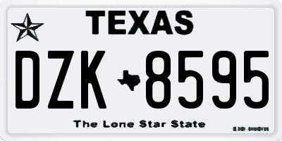 TX license plate DZK8595