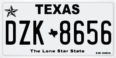 TX license plate DZK8656