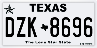 TX license plate DZK8696