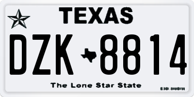 TX license plate DZK8814