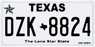 TX license plate DZK8824