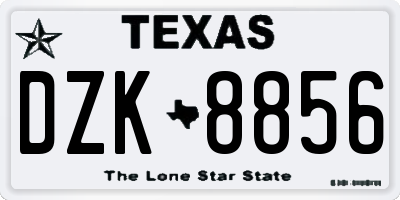 TX license plate DZK8856