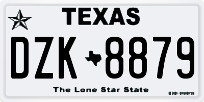 TX license plate DZK8879