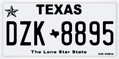 TX license plate DZK8895