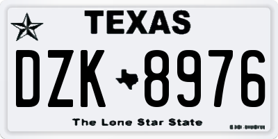 TX license plate DZK8976
