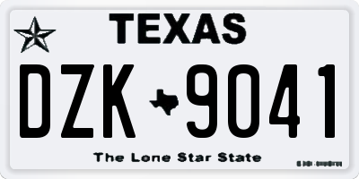TX license plate DZK9041
