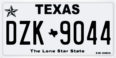 TX license plate DZK9044