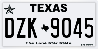 TX license plate DZK9045