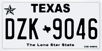 TX license plate DZK9046