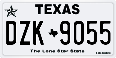 TX license plate DZK9055