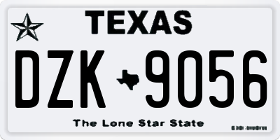 TX license plate DZK9056