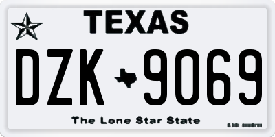 TX license plate DZK9069
