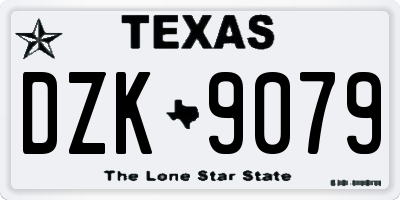 TX license plate DZK9079