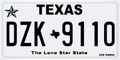 TX license plate DZK9110