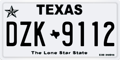 TX license plate DZK9112