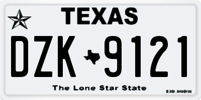 TX license plate DZK9121