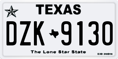TX license plate DZK9130