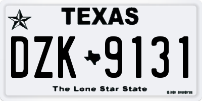 TX license plate DZK9131