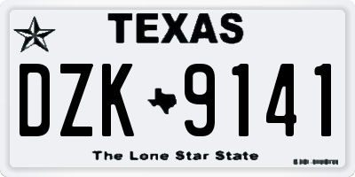 TX license plate DZK9141