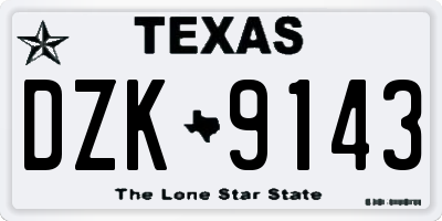 TX license plate DZK9143