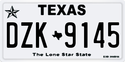 TX license plate DZK9145
