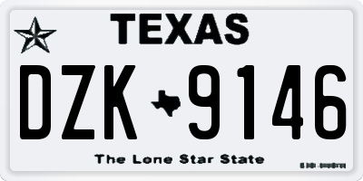 TX license plate DZK9146